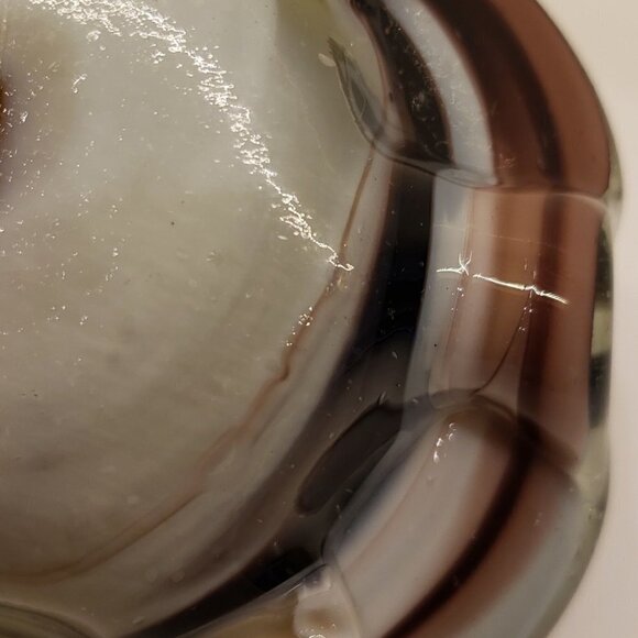 THICK Glassflower shaped Ashtray Bowl Dish Trinket Holder tealight  purple w - Picture 10 of 10